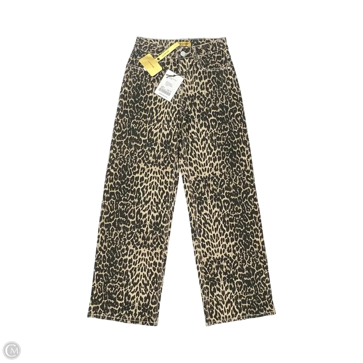 Jeans Wide Leg By Legend In Leopard Print, Size: M