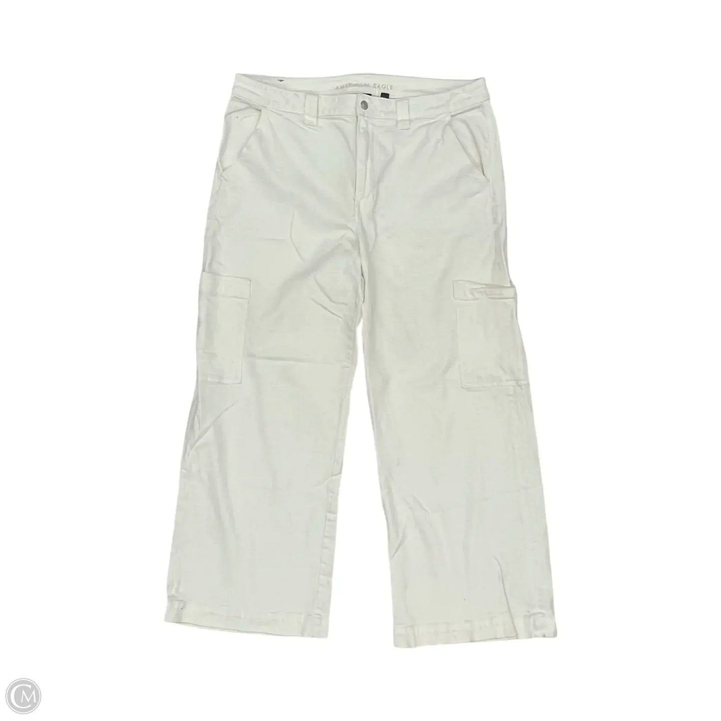 Jeans Wide Leg By American Eagle In White Denim, Size: 18