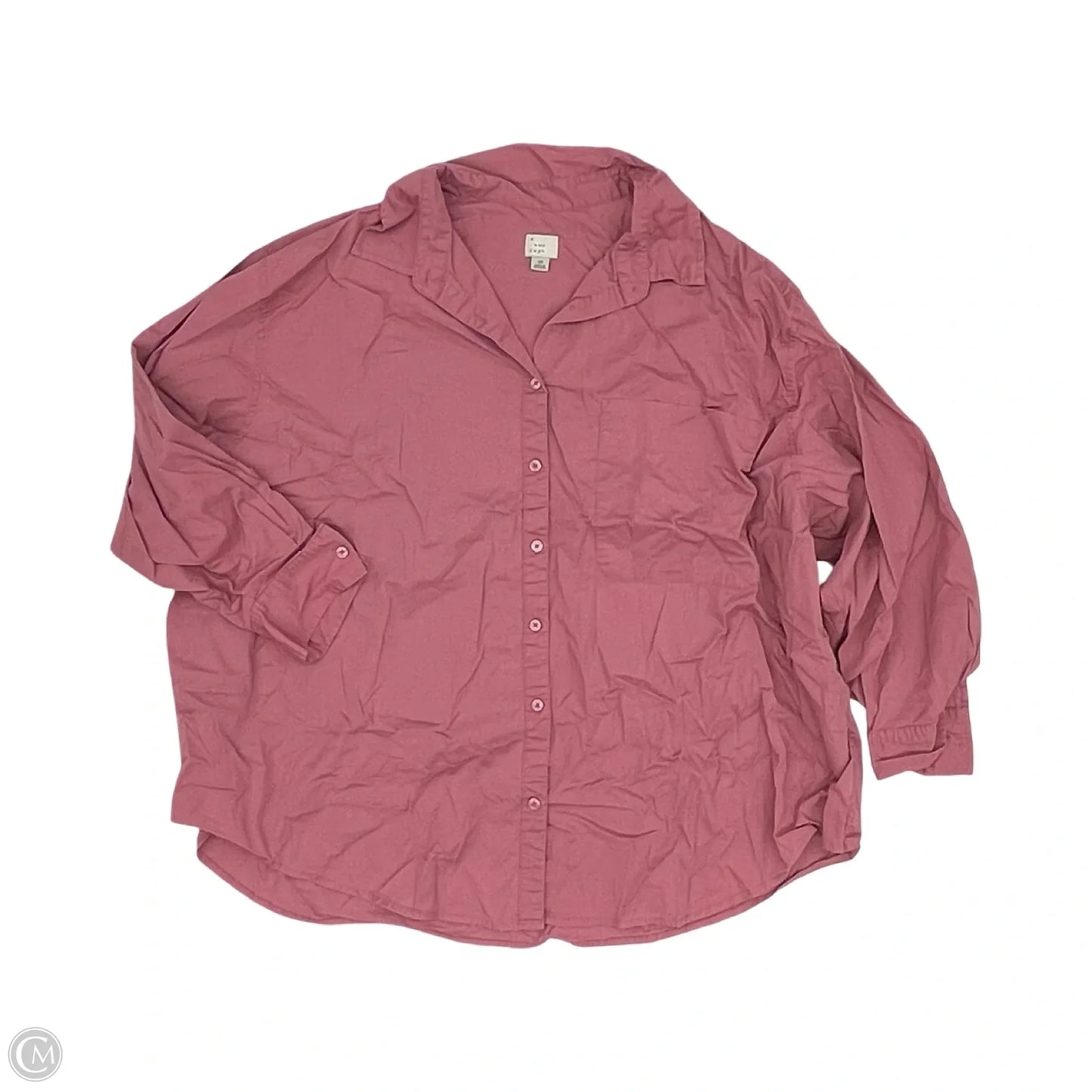Top Long Sleeve By A New Day In Pink, Size: 2x