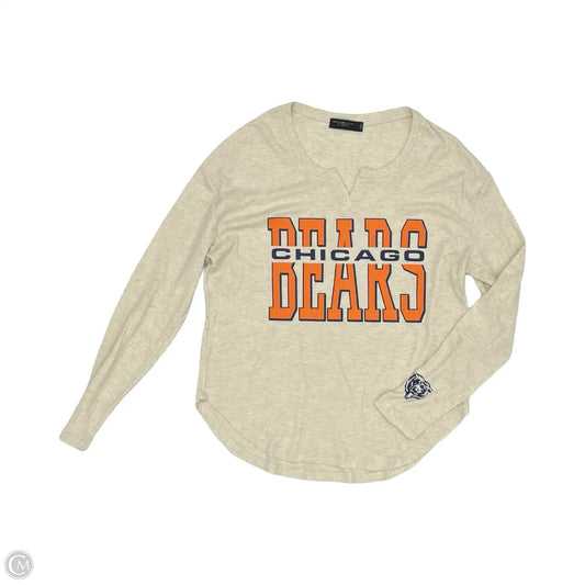 Athletic Top Long Sleeve Crewneck By Junk Food In Cream, Size: L
