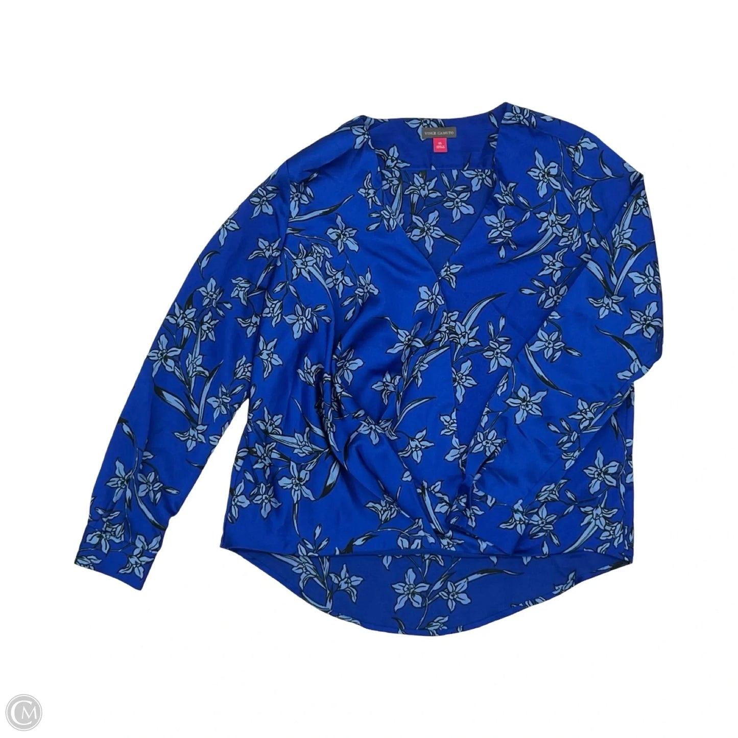 Blouse Long Sleeve By Vince Camuto In Blue, Size: Xs
