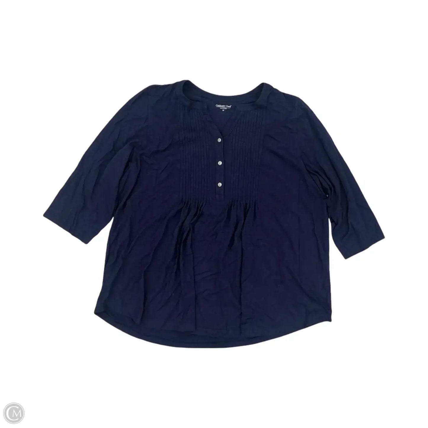 Top 3/4 Sleeve By Coldwater Creek In Navy, Size: 2x