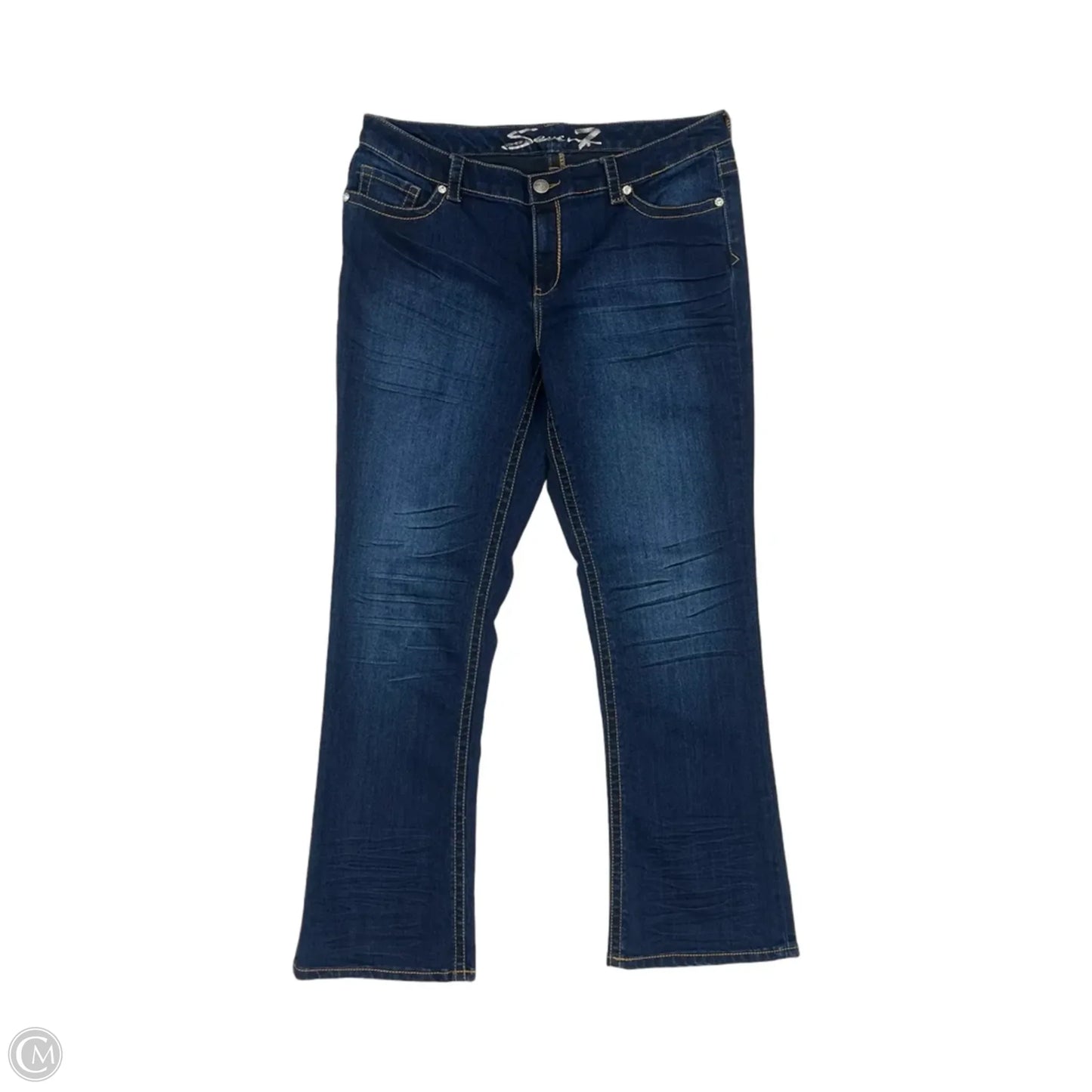 Jeans Boot Cut By Seven 7 In Blue Denim, Size: 20