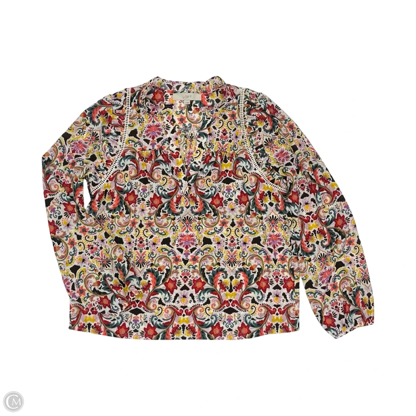Blouse Long Sleeve By Loft In Floral Print, Size: S