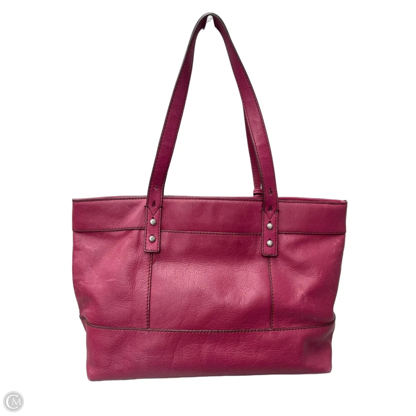 Handbag Leather By Fossil, Size: Medium