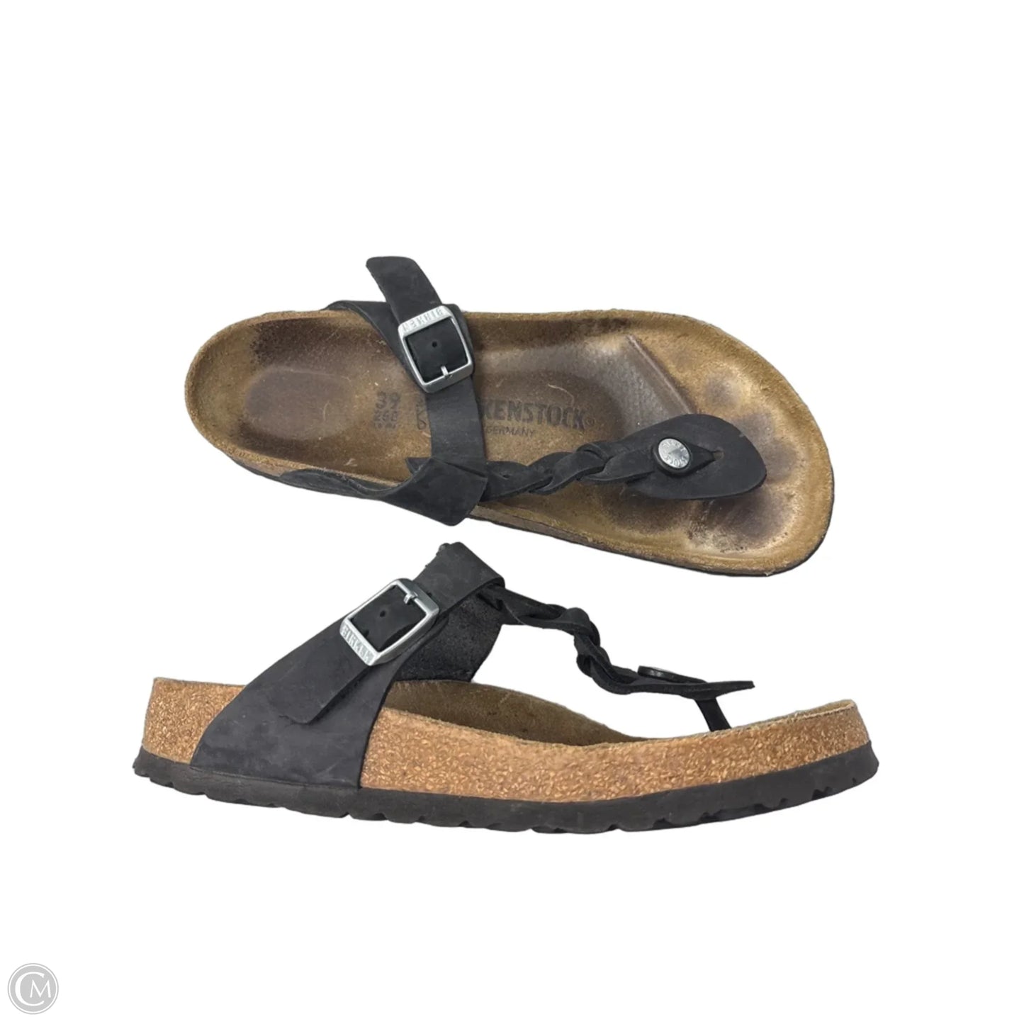 Sandals Flats By Birkenstock In Black, Size: 8