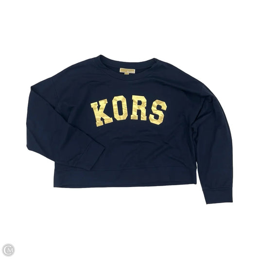 Top Long Sleeve Designer By Michael Kors In Blue & Gold, Size: Xl