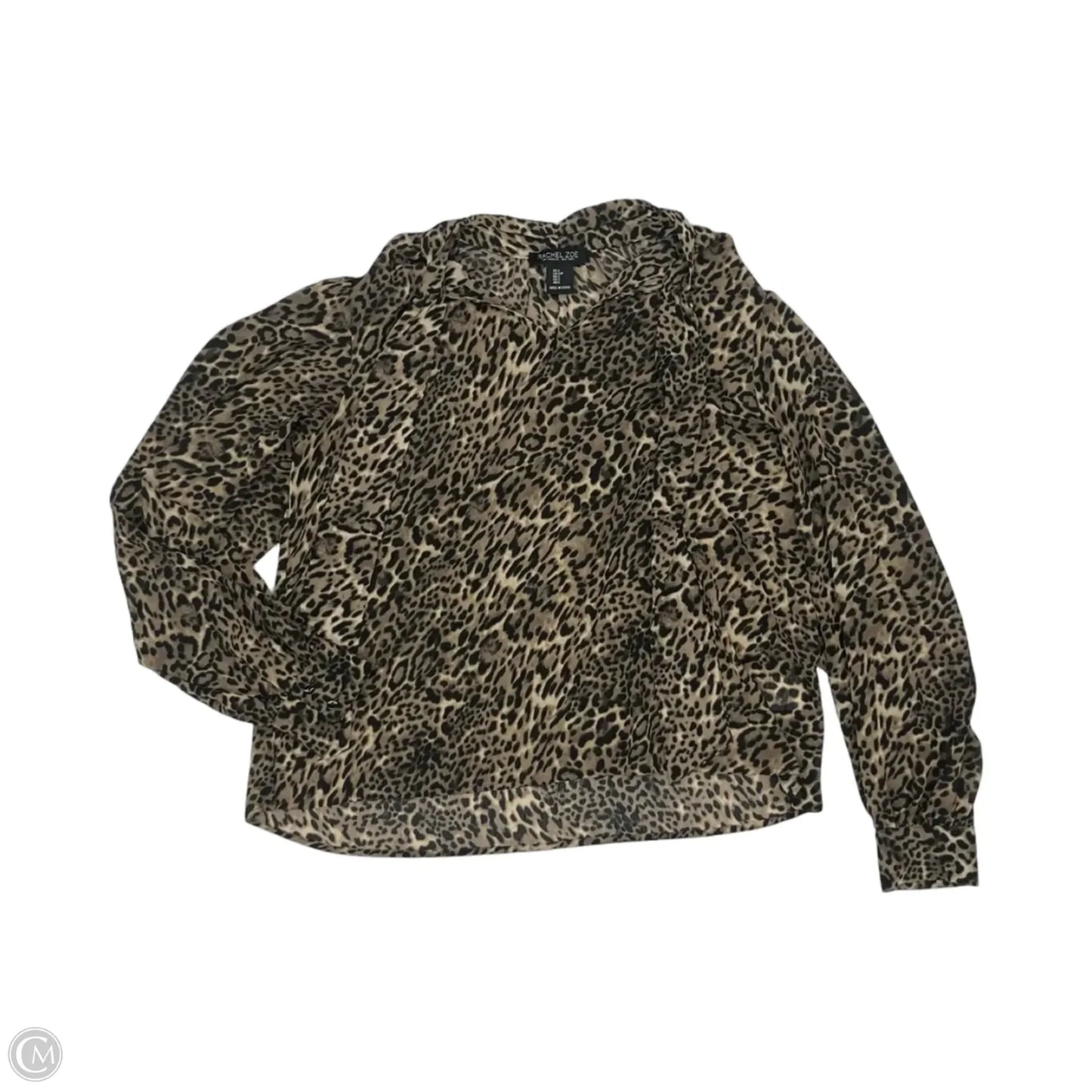 Blouse Long Sleeve By Rachel Zoe In Leopard Print, Size: S