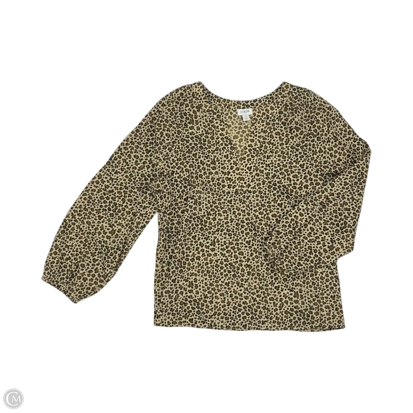 Blouse Long Sleeve By J. Crew In Leopard Print, Size: S
