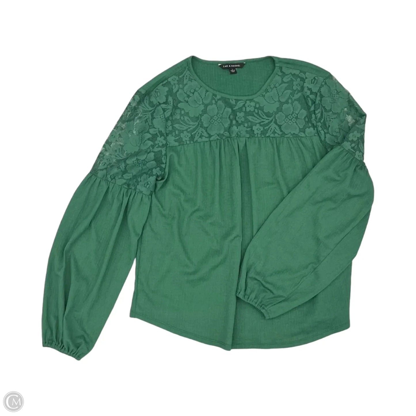 Blouse Long Sleeve By Zac And Rachel In Green, Size: L