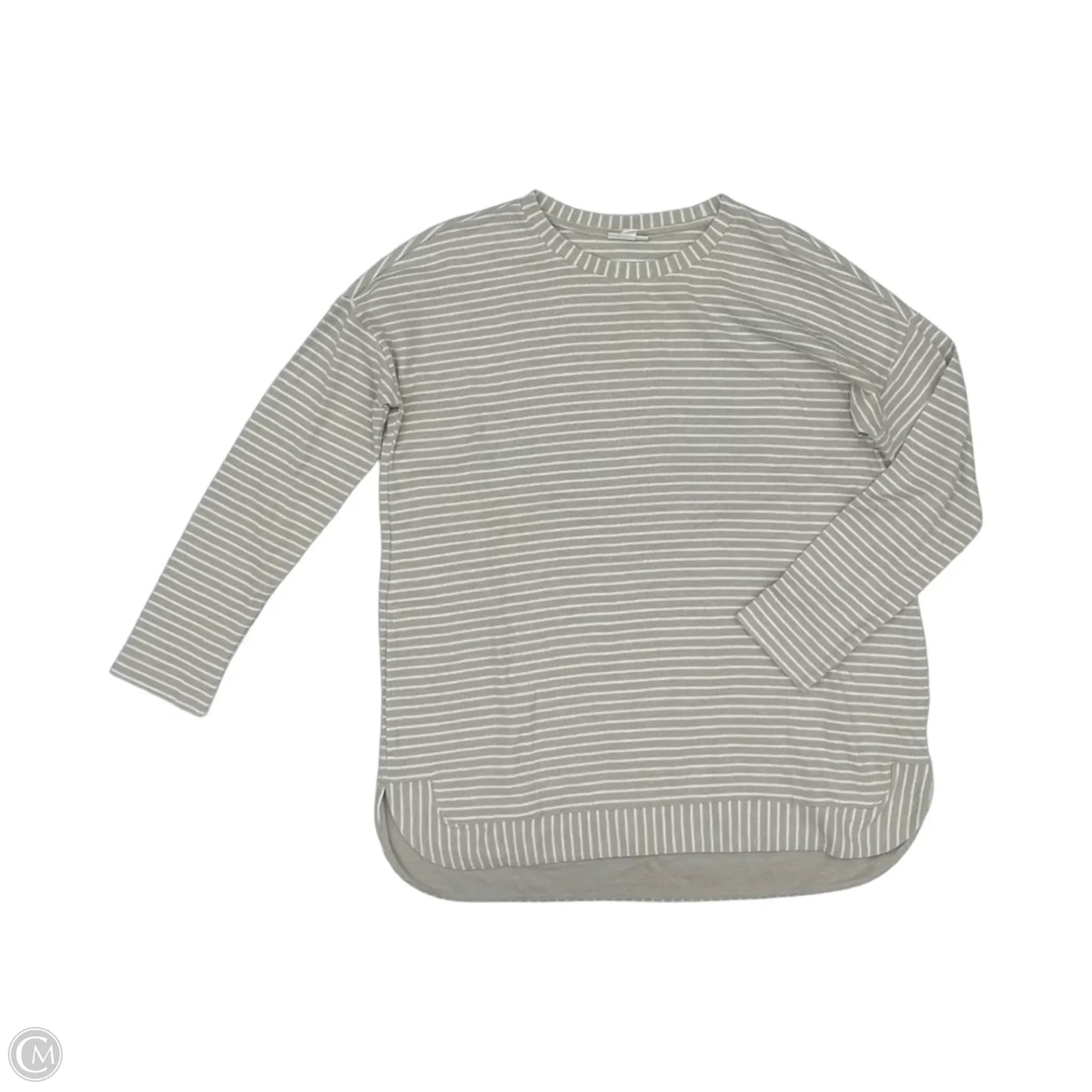 Top Long Sleeve By J. Jill In Grey & White, Size: M