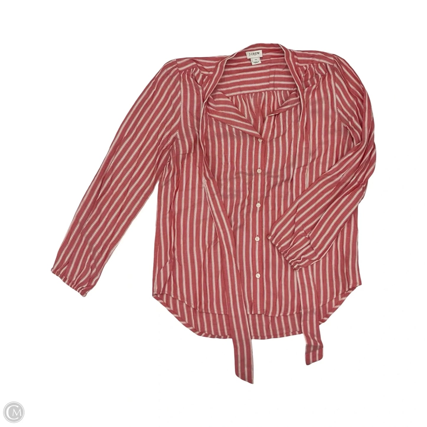 Top Long Sleeve By J. Crew In Orange & White, Size: Xs