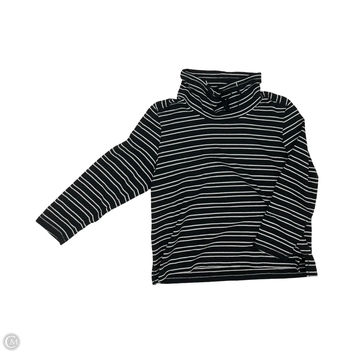 Top Long Sleeve By Karen Scott In Black & Cream, Size: Xl