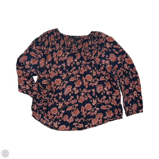 Blouse Long Sleeve By Lucky Brand In Floral Print, Size: 1x