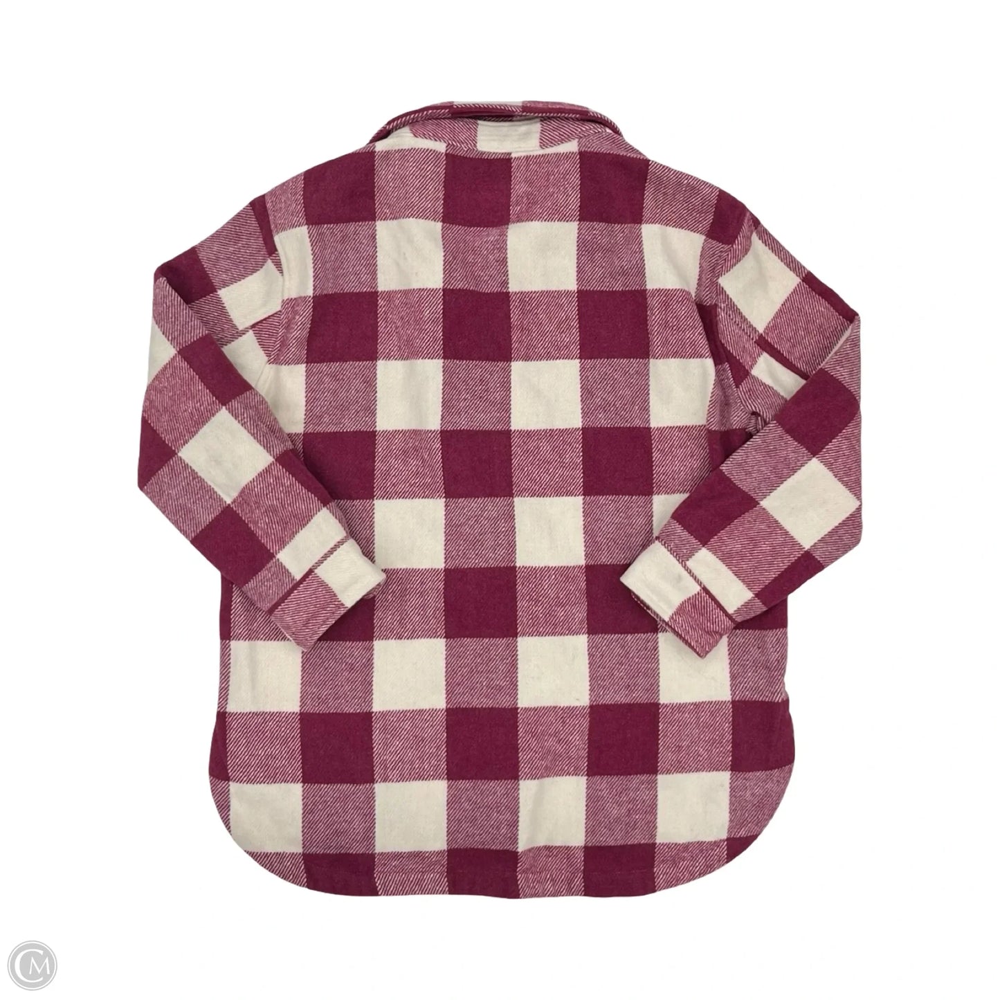 Jacket Shirt By Members Mark In Pink & White, Size: M