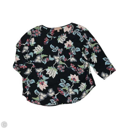 Top 3/4 Sleeve By Philosophy In Floral Print, Size: 2x