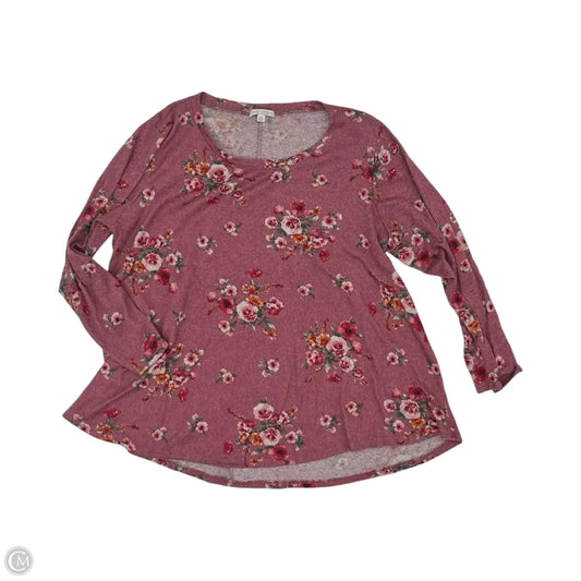 Top Long Sleeve By Green Cotton In Floral Print, Size: 2x