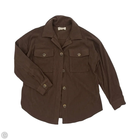 Jacket Shirt By Hippie Rose In Brown, Size: M