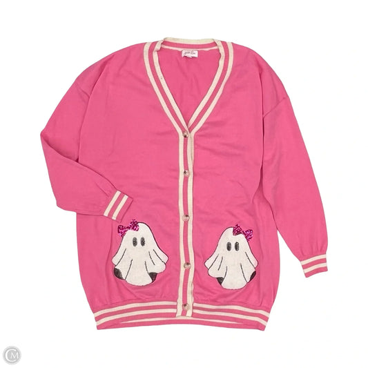 Sweatshirt Collar By Jess Lea In Cream & Pink, Size: 3x