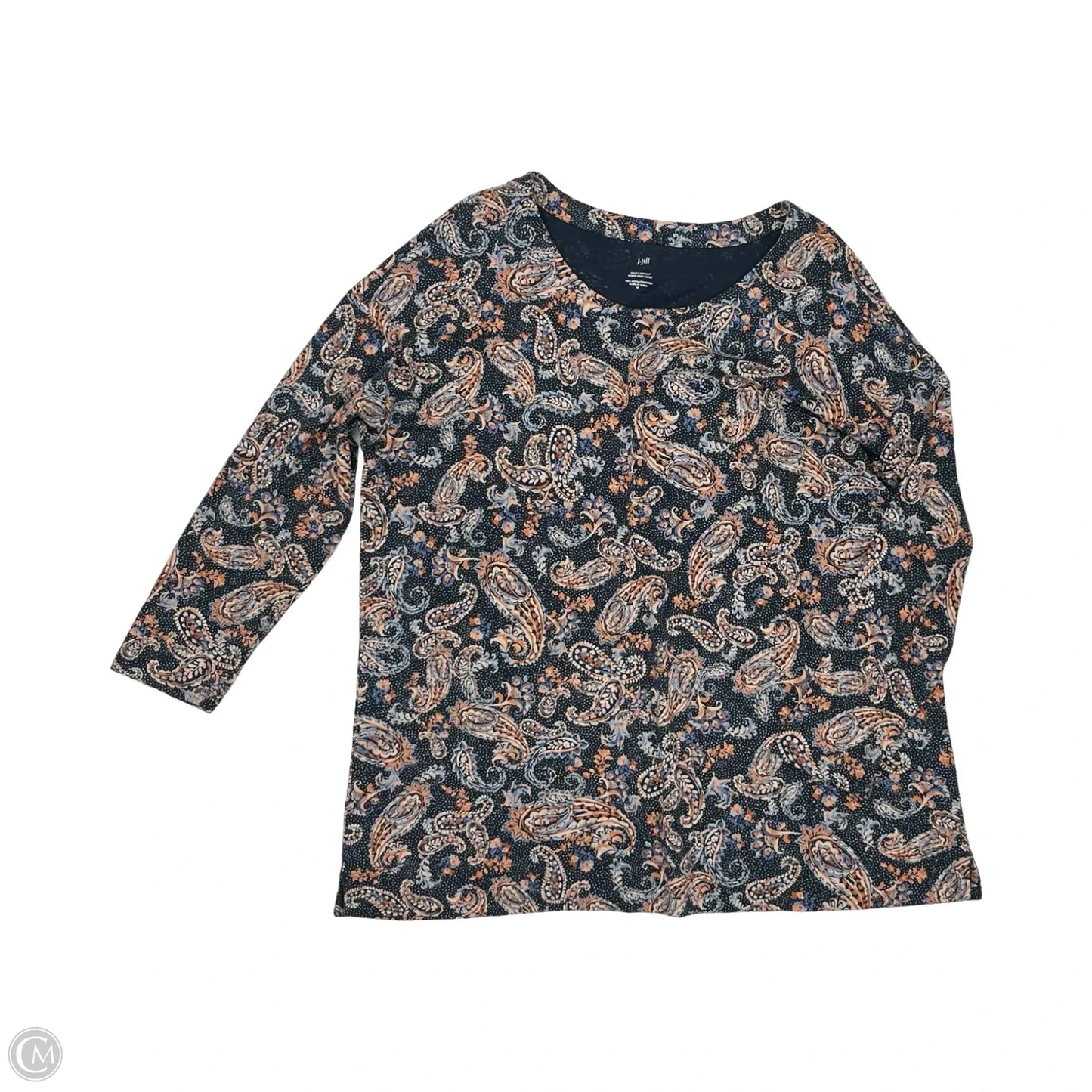 Top Long Sleeve By J. Jill In Paisley Print, Size: Xl