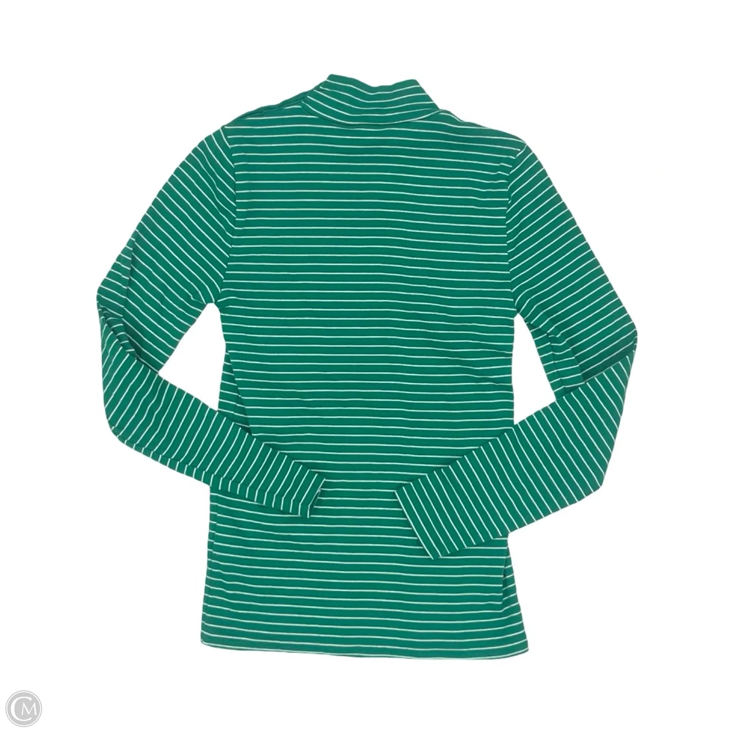 Top Long Sleeve By J. Crew In Green & White, Size: S