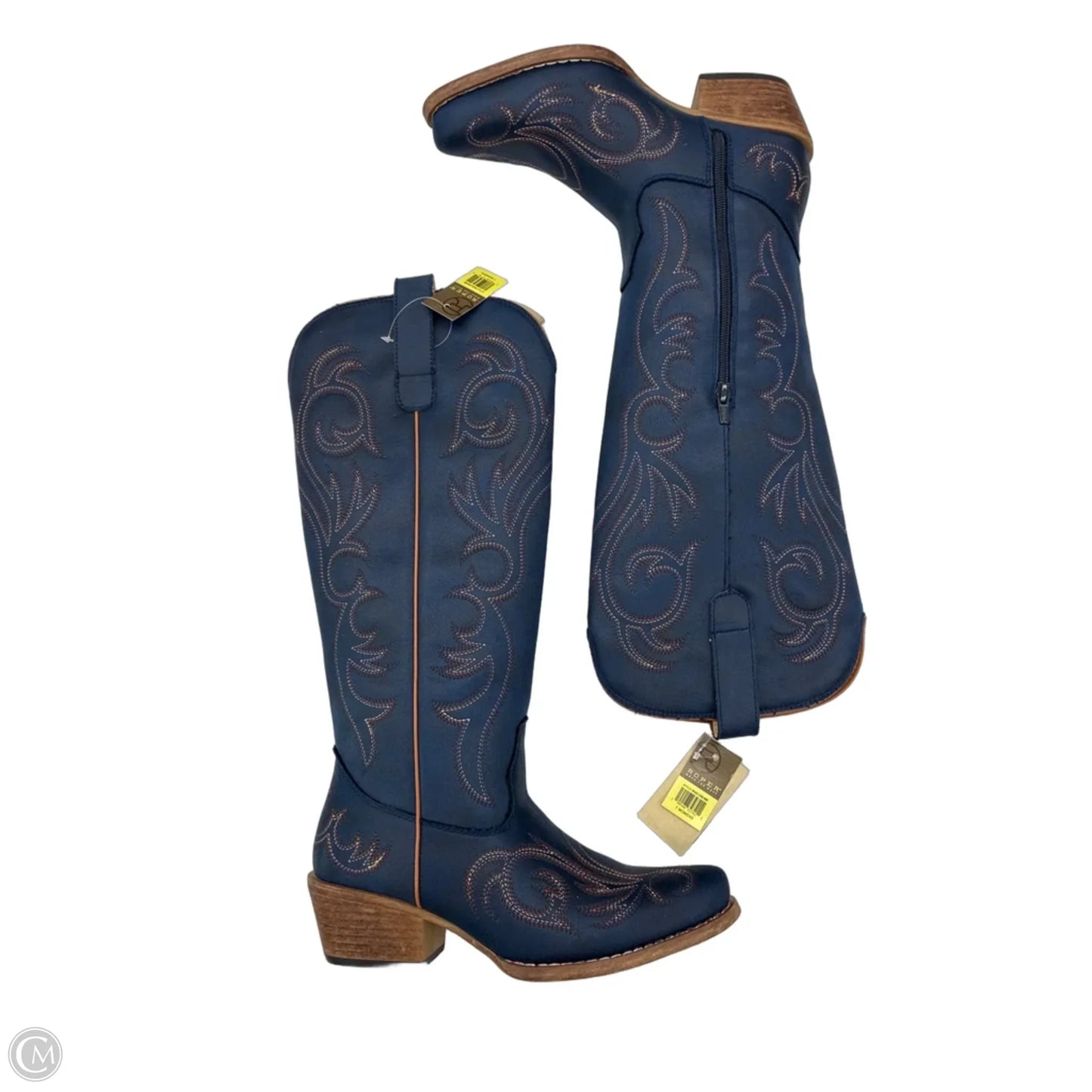 Boots Western By Roper In Blue & Brown, Size: 7