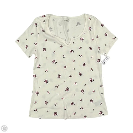 Top Short Sleeve By Old Navy In Cream, Size: L