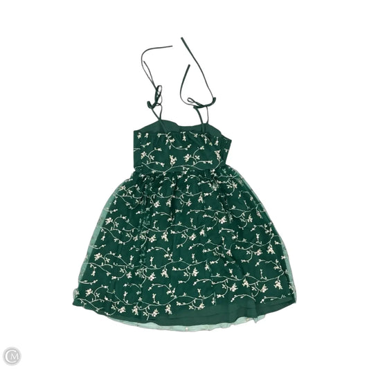 Dress Party Short By Clothes Mentor In Gold & Green, Size: L