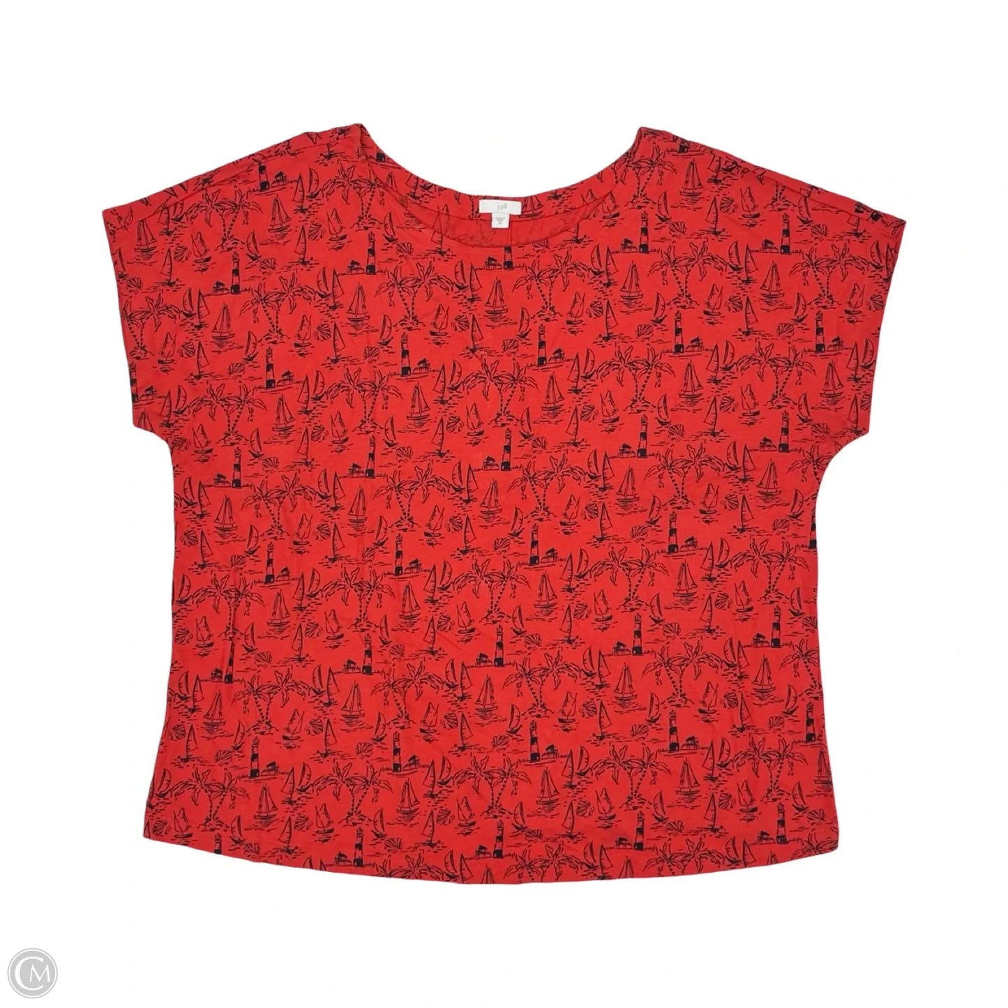 Top Short Sleeve By J. Jill In Red, Size: 2x
