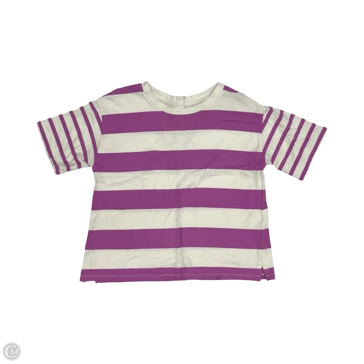 Top Short Sleeve By Talbots In Purple & White, Size: Sp