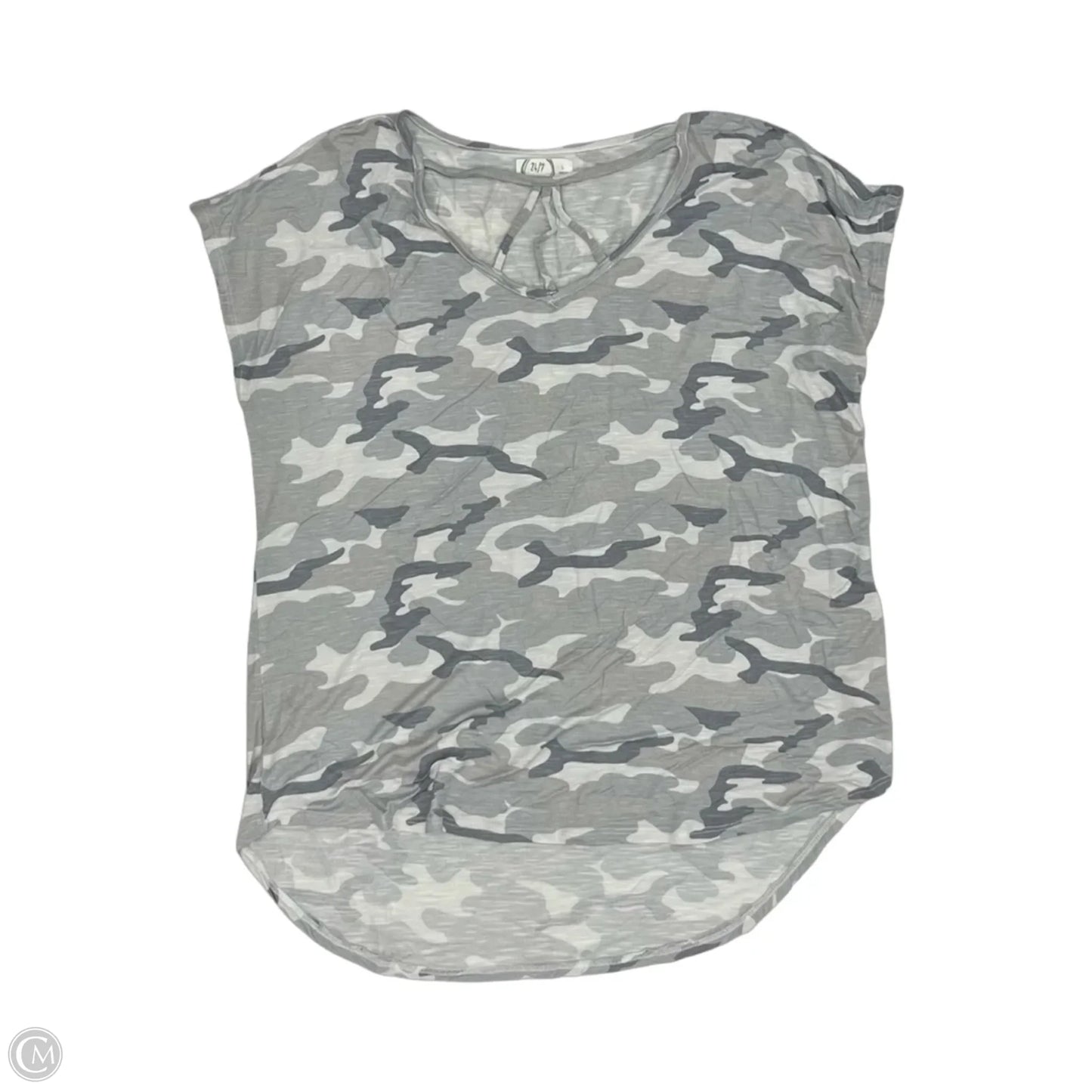 Top Short Sleeve By Maurices In Grey, Size: L