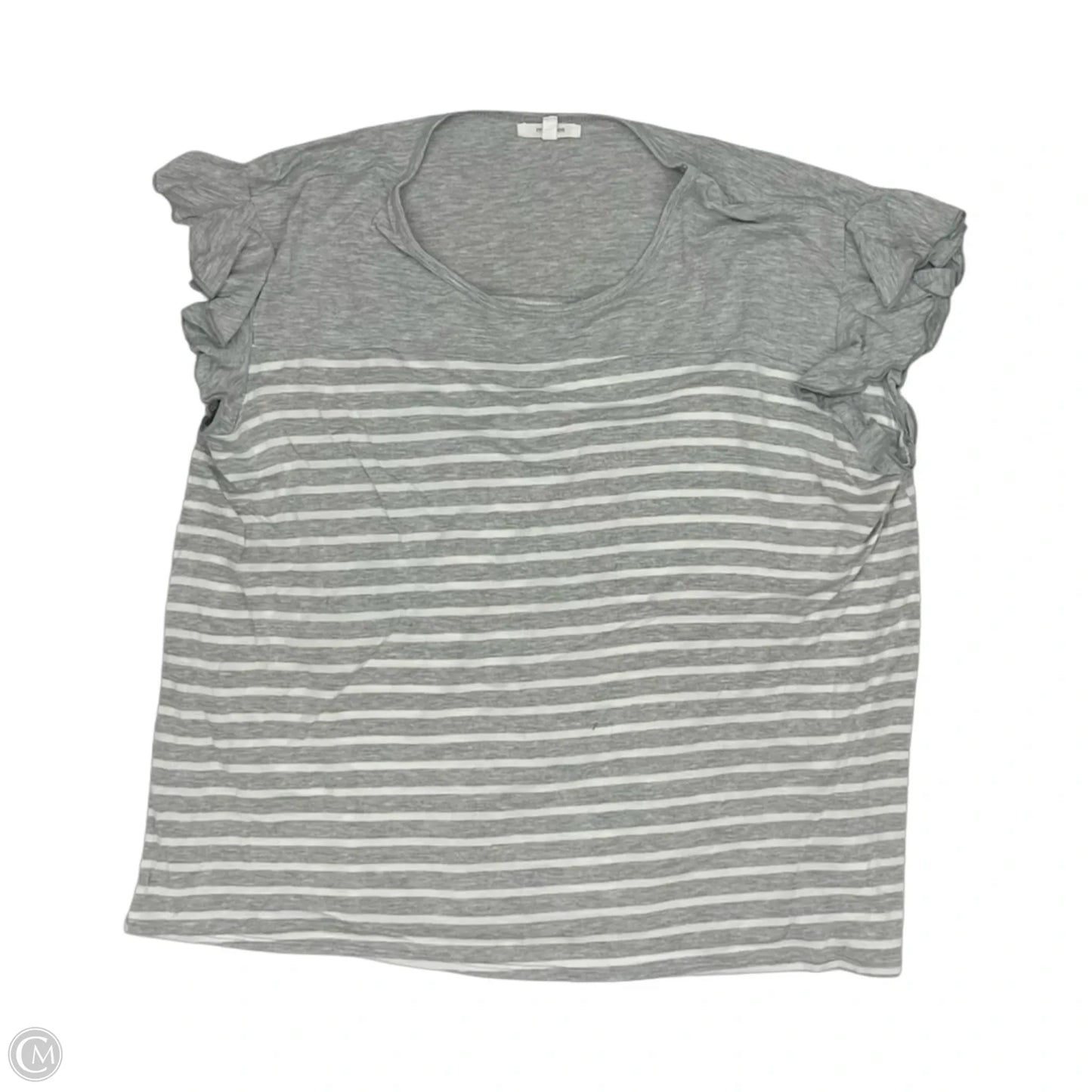 Top Short Sleeve By Maurices In Grey & White, Size: Xl
