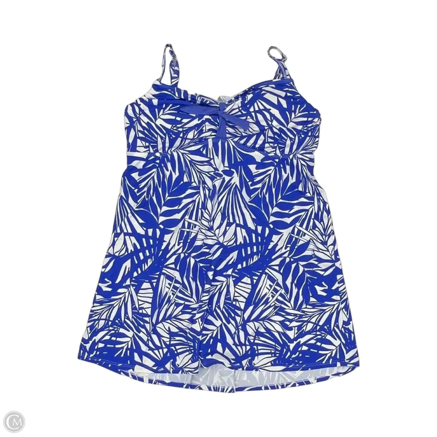 Swimsuit By Clothes Mentor In Blue & White, Size: 16