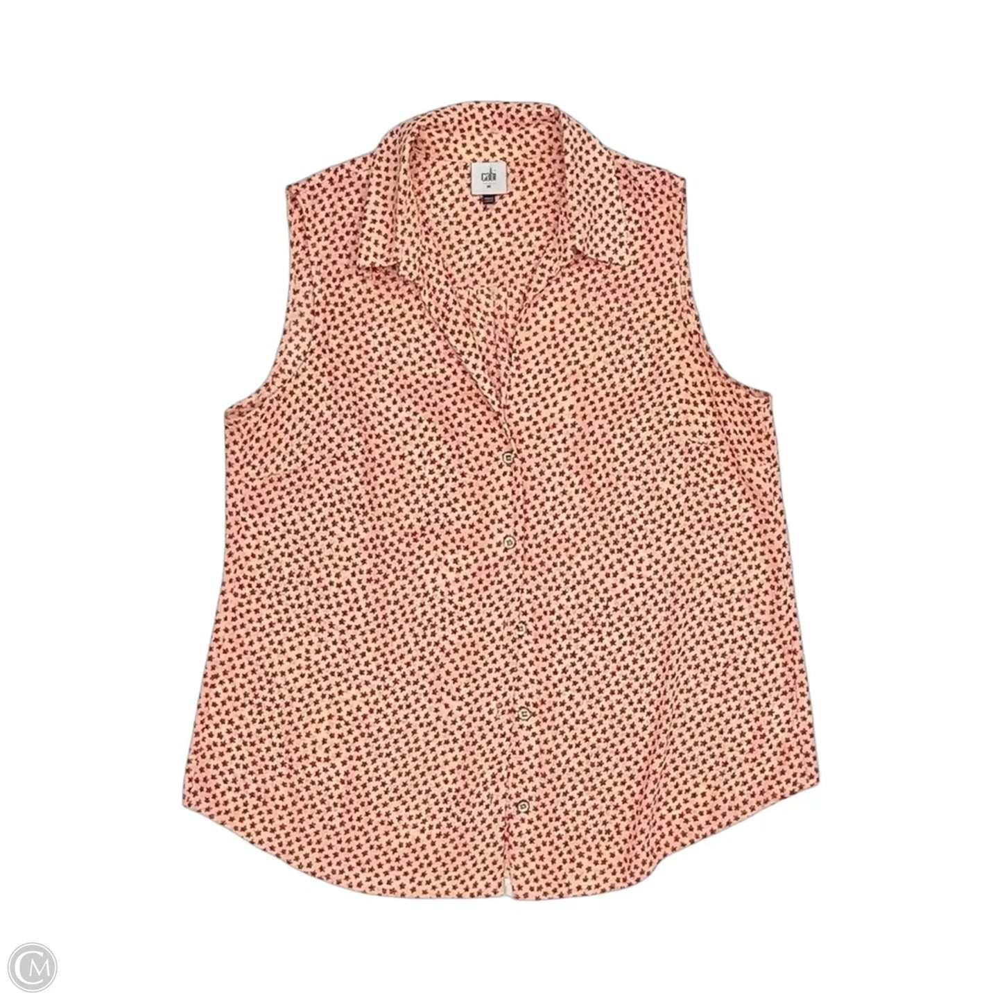 Blouse Sleeveless By Cabi In Cream & Red, Size: M