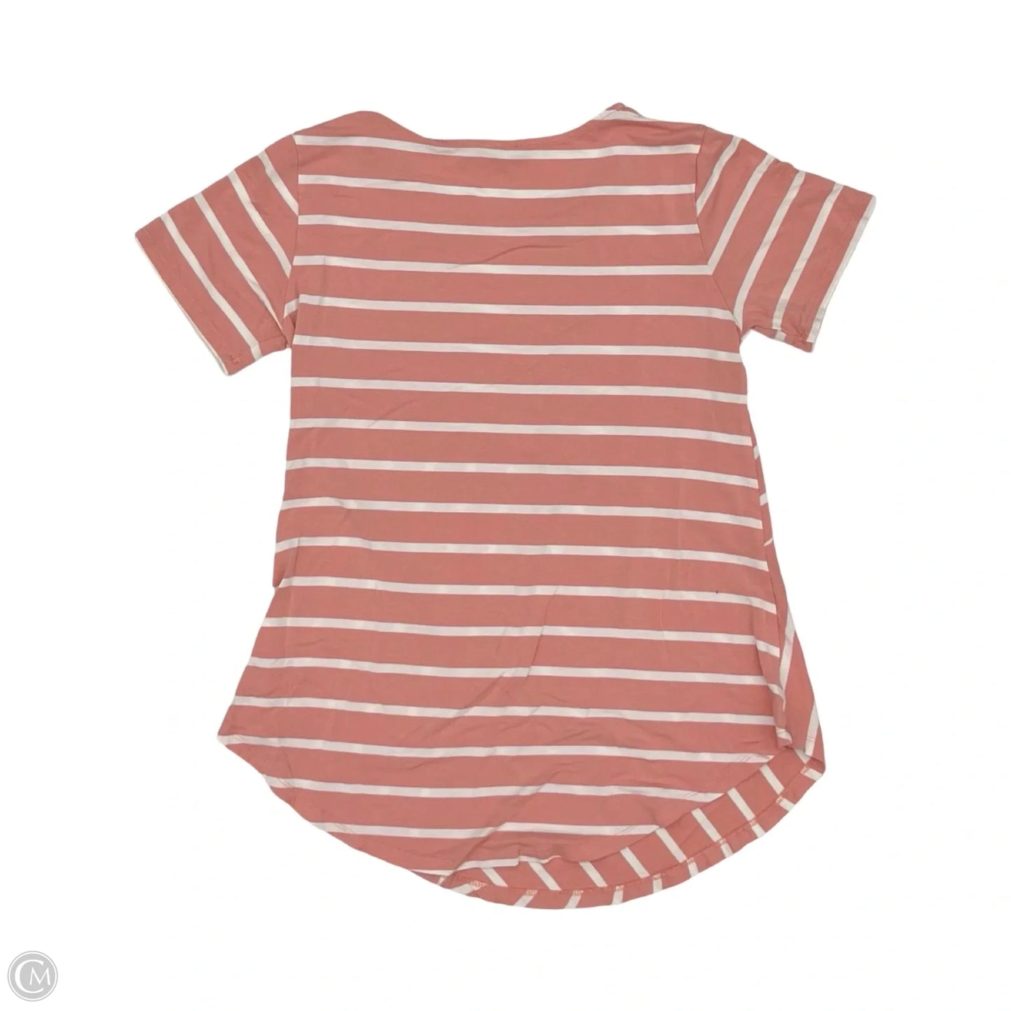 Top Short Sleeve By Yelete In Pink & White, Size: S