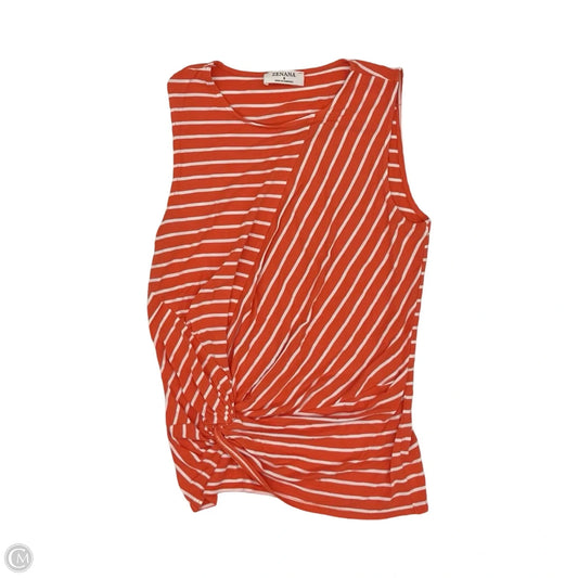 Top Sleeveless By Zenana In Orange & White, Size: S