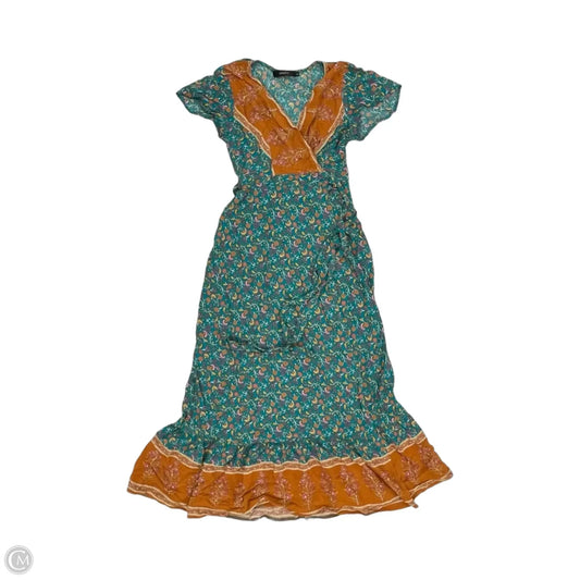 Dress Casual Midi By Zesica In Blue & Orange, Size: S