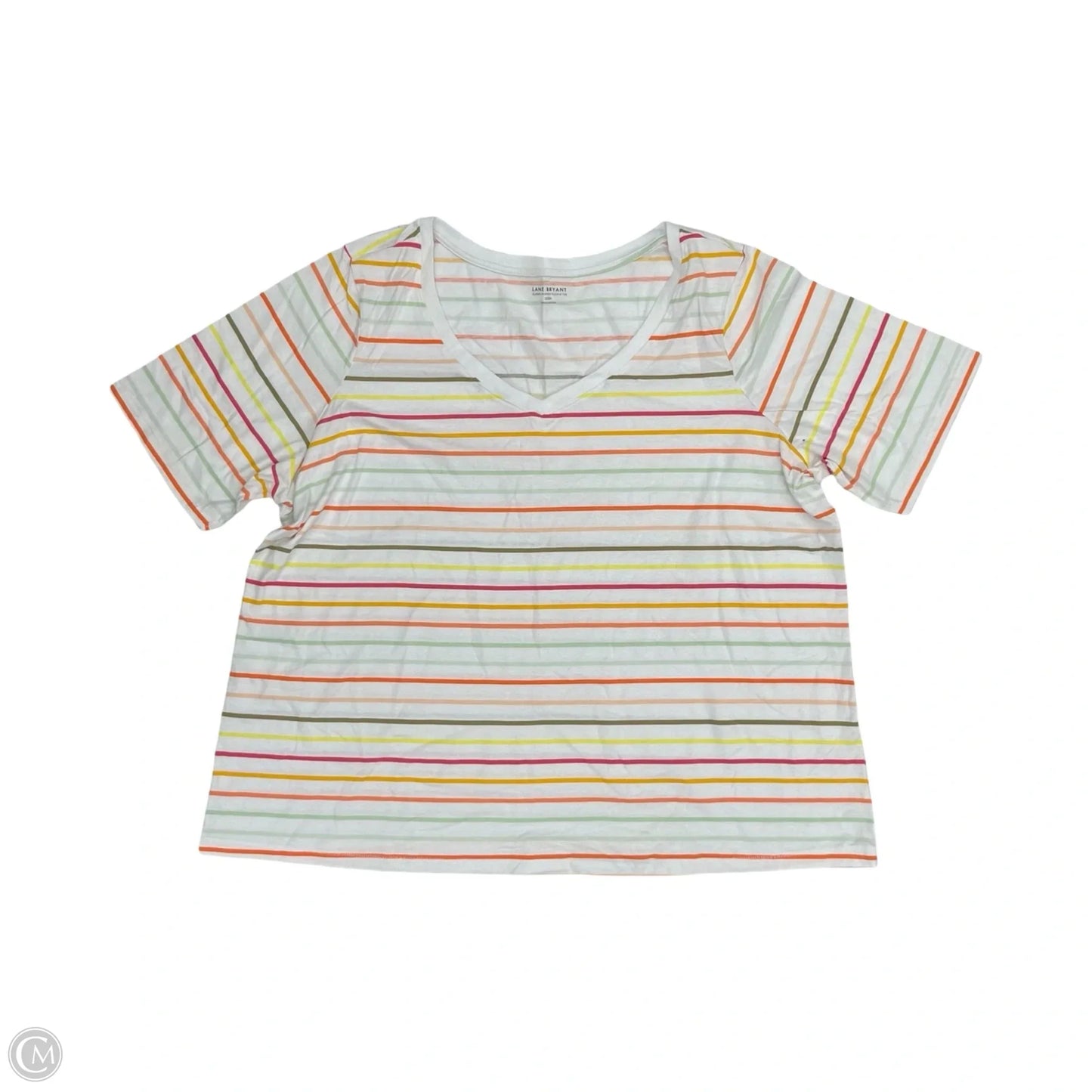 Top Short Sleeve By Lane Bryant In White, Size: 3x