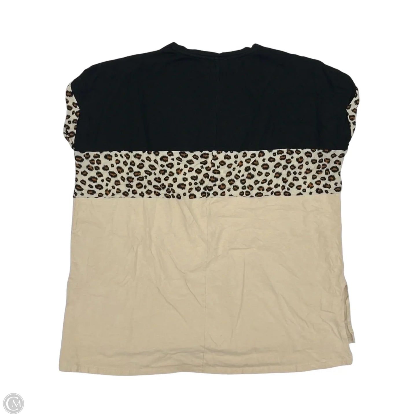 Tunic Short Sleeve By Umgee In Black & Tan, Size: Xl