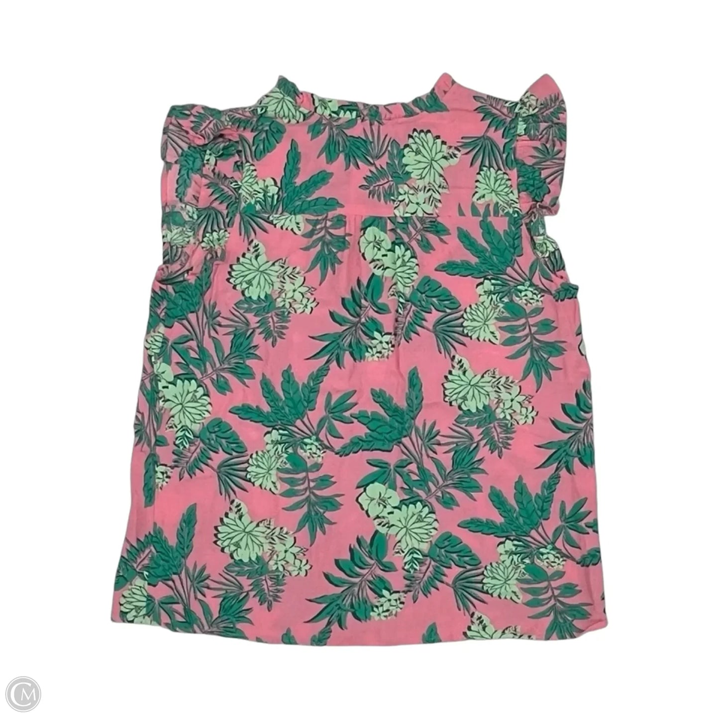 Blouse Sleeveless By Loft In Green & Pink, Size: S