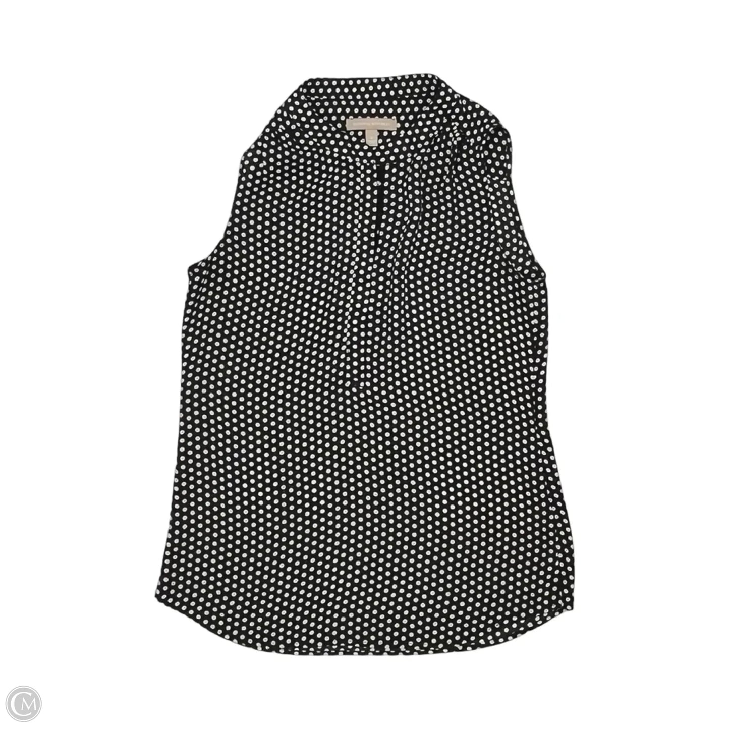 Blouse Sleeveless By Banana Republic In Black & White, Size: Xs