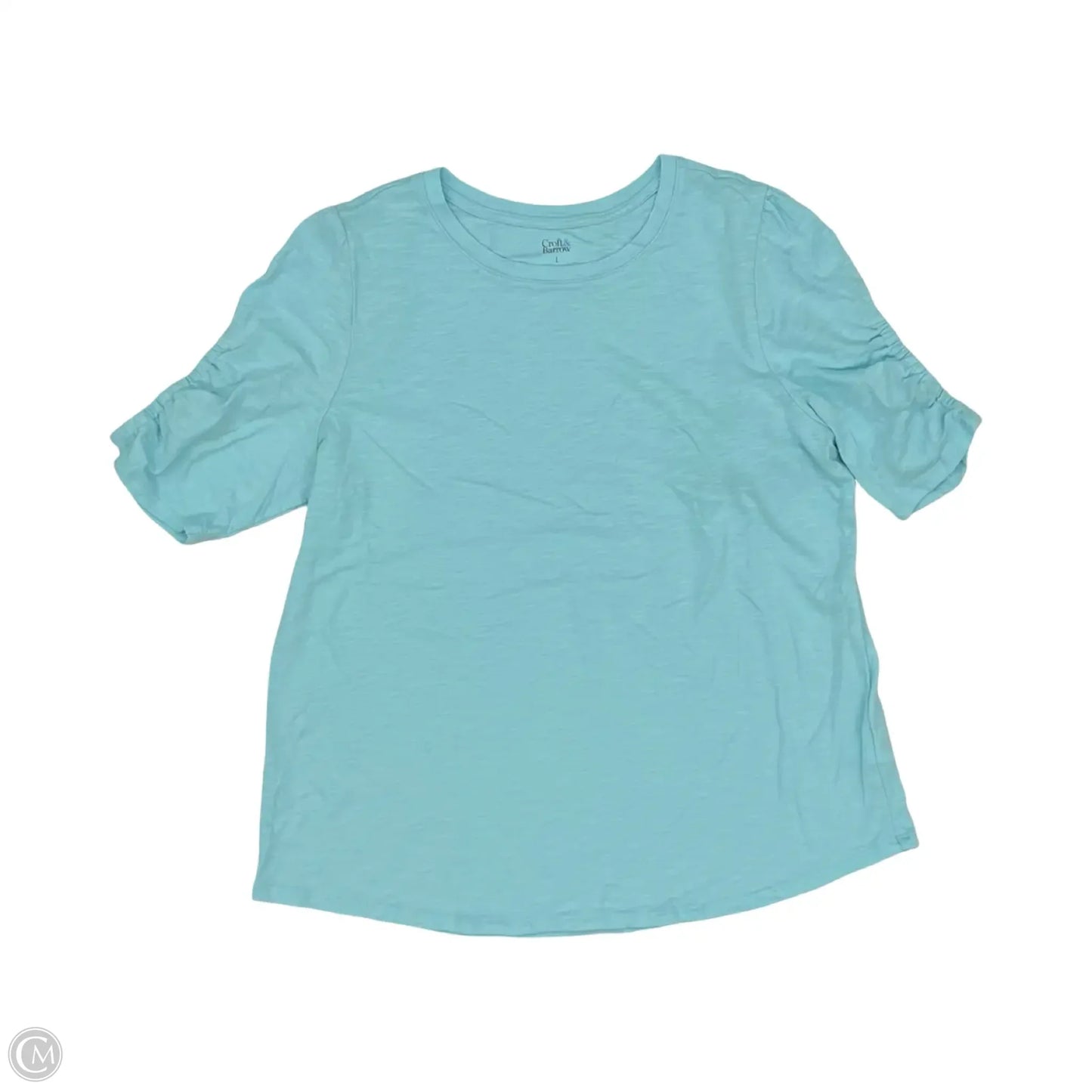 Top Short Sleeve By Croft And Barrow In Blue, Size: L