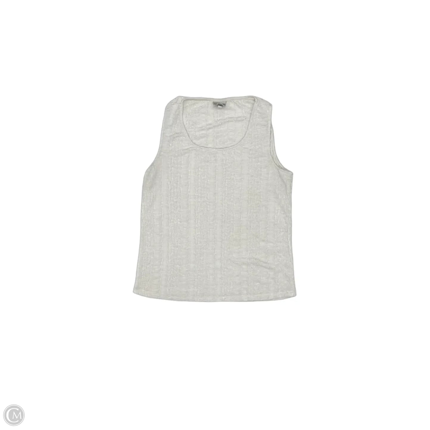 Top Sleeveless By Chicos In White, Size: L