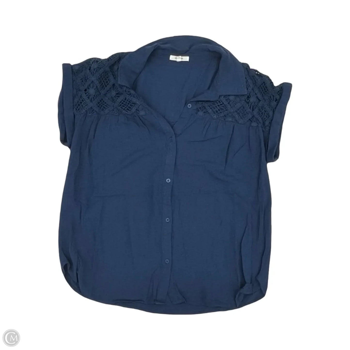 Blouse Short Sleeve By Maurices In Blue, Size: L