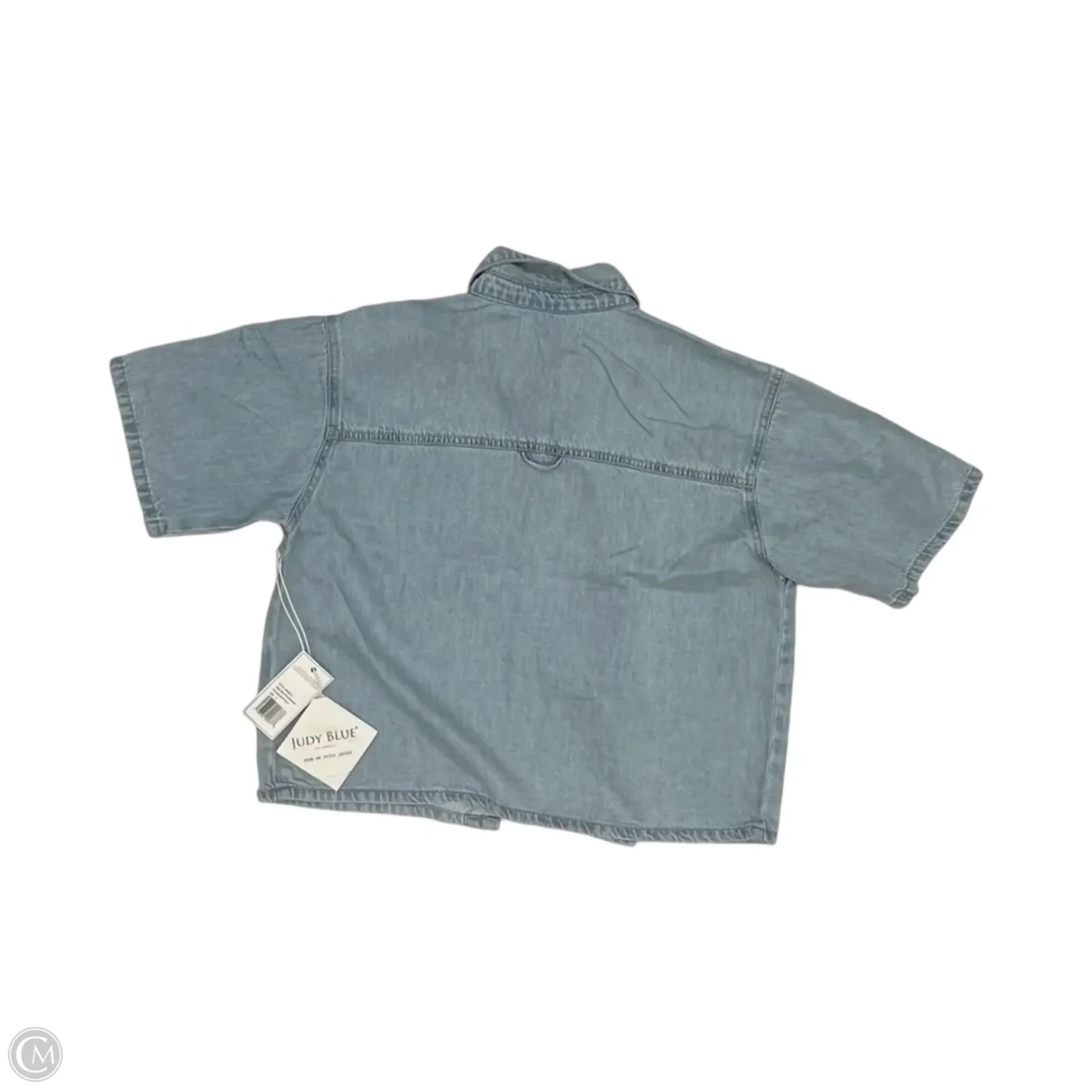 Top Short Sleeve By Judy Blue In Blue Denim, Size: M