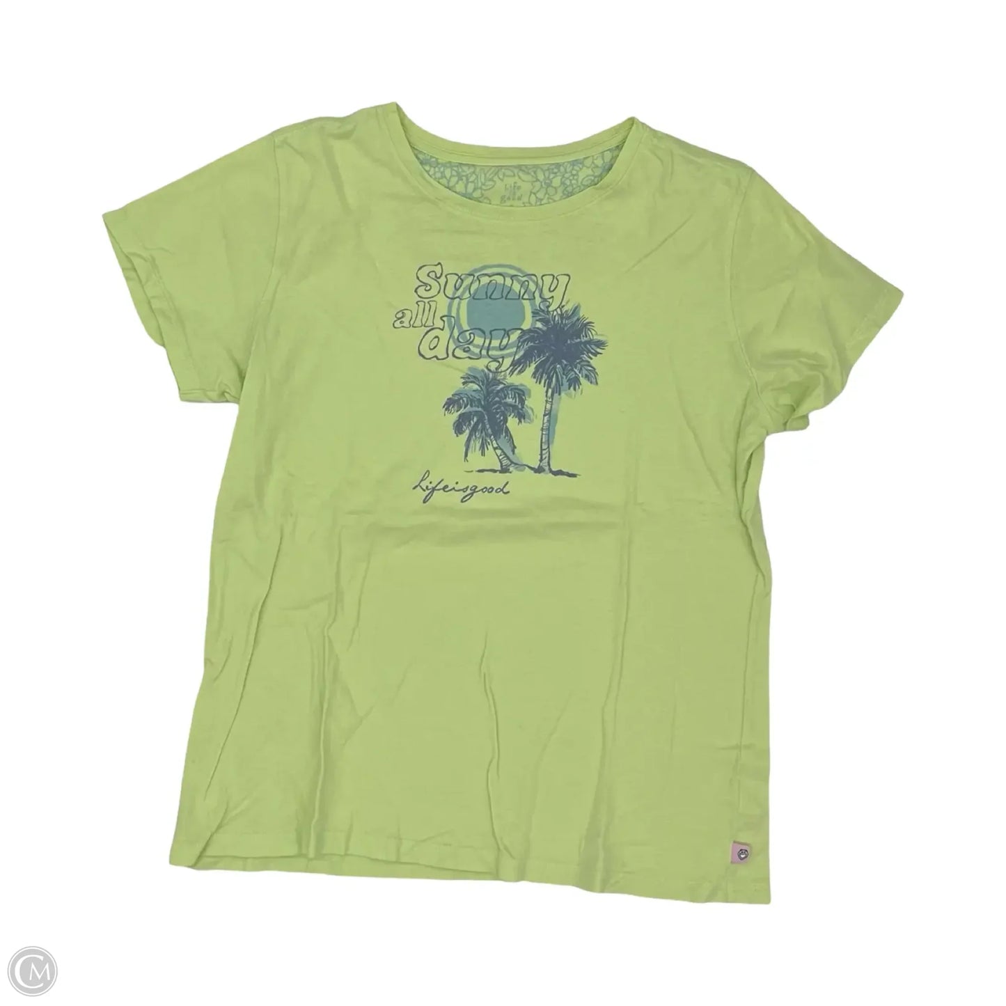 Top Short Sleeve By Life Is Good In Green, Size: L