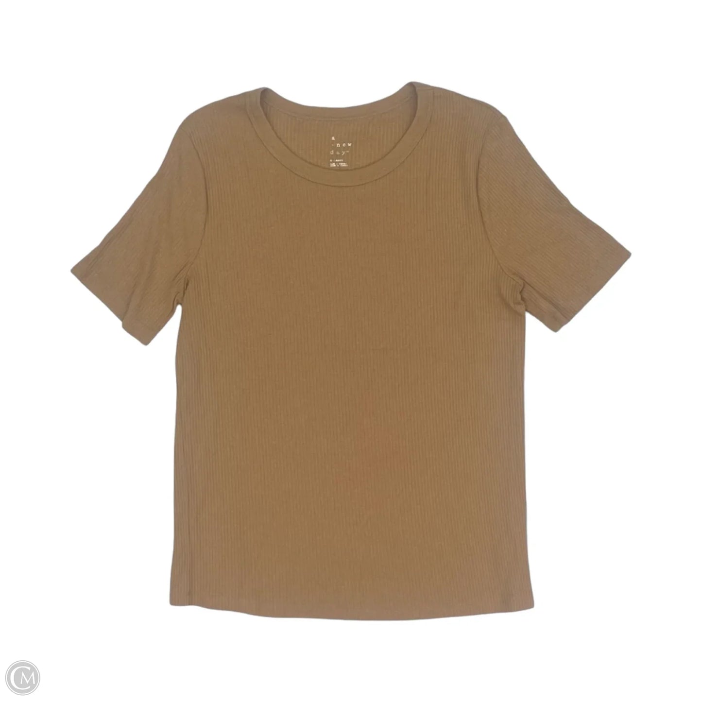 Top Short Sleeve Basic By A New Day In Tan, Size: Xl