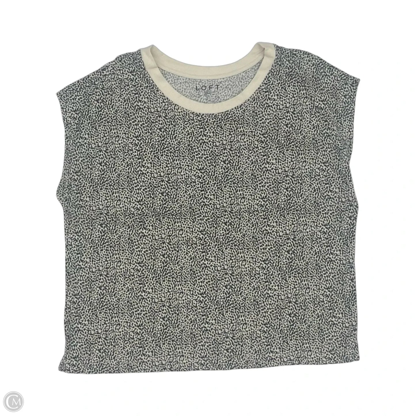Top Sleeveless By Loft In Black & Cream, Size: L