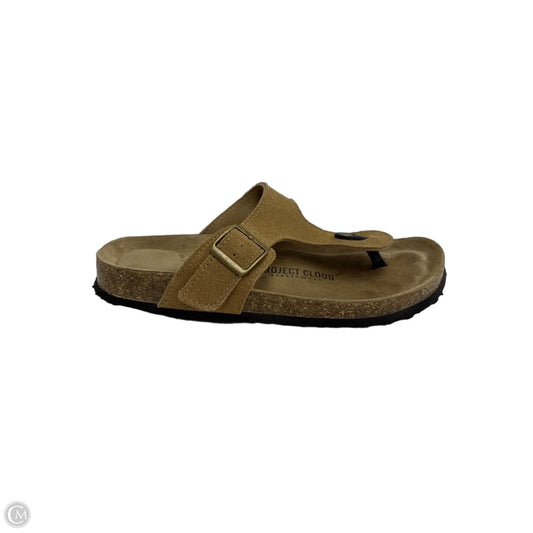 Sandals Flip Flops By Clothes Mentor In Tan, Size: 7.5