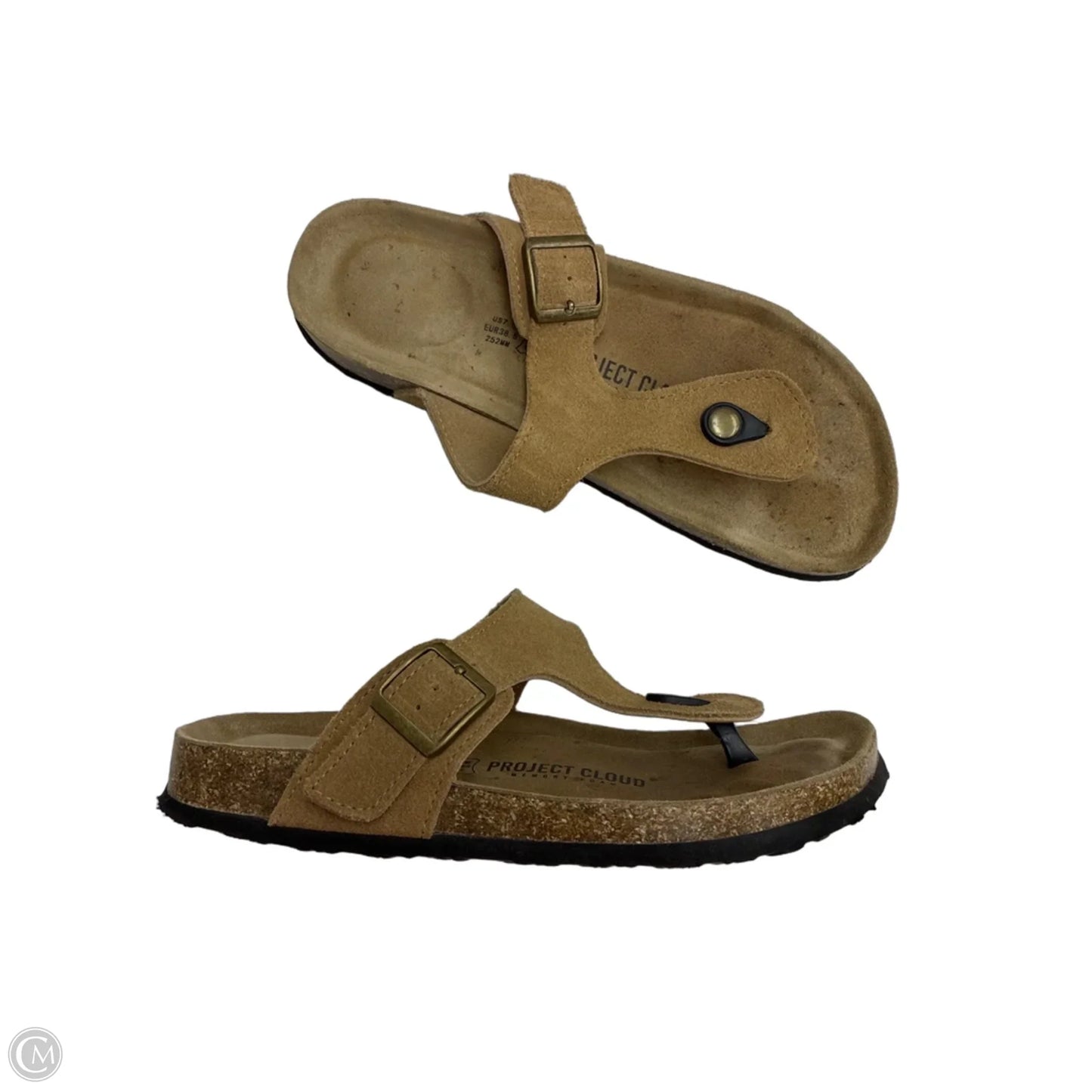 Sandals Flip Flops By Clothes Mentor In Tan, Size: 7.5